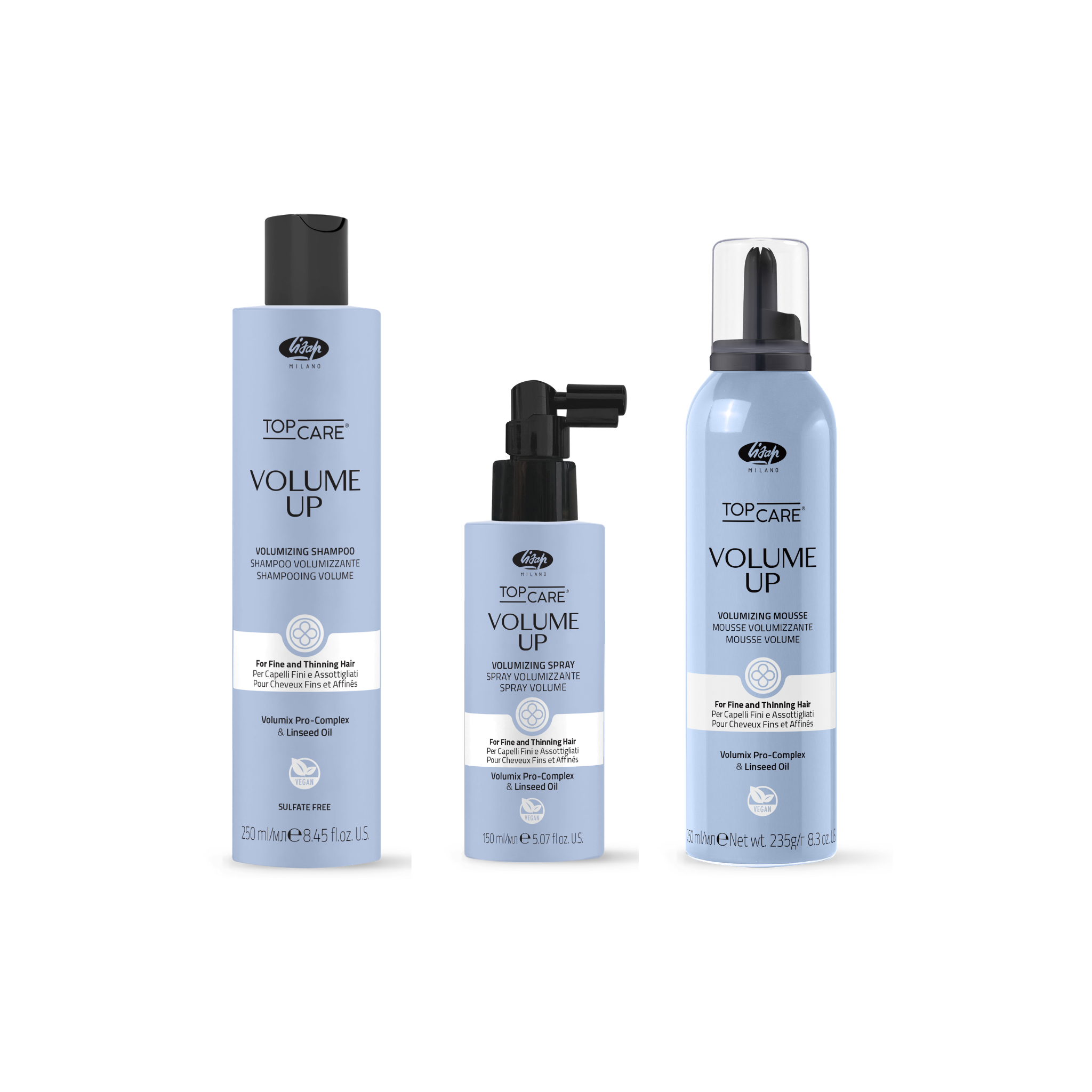 Volume Up Set: Shampoo, Spray, Mousse For Fine & Thin Hair